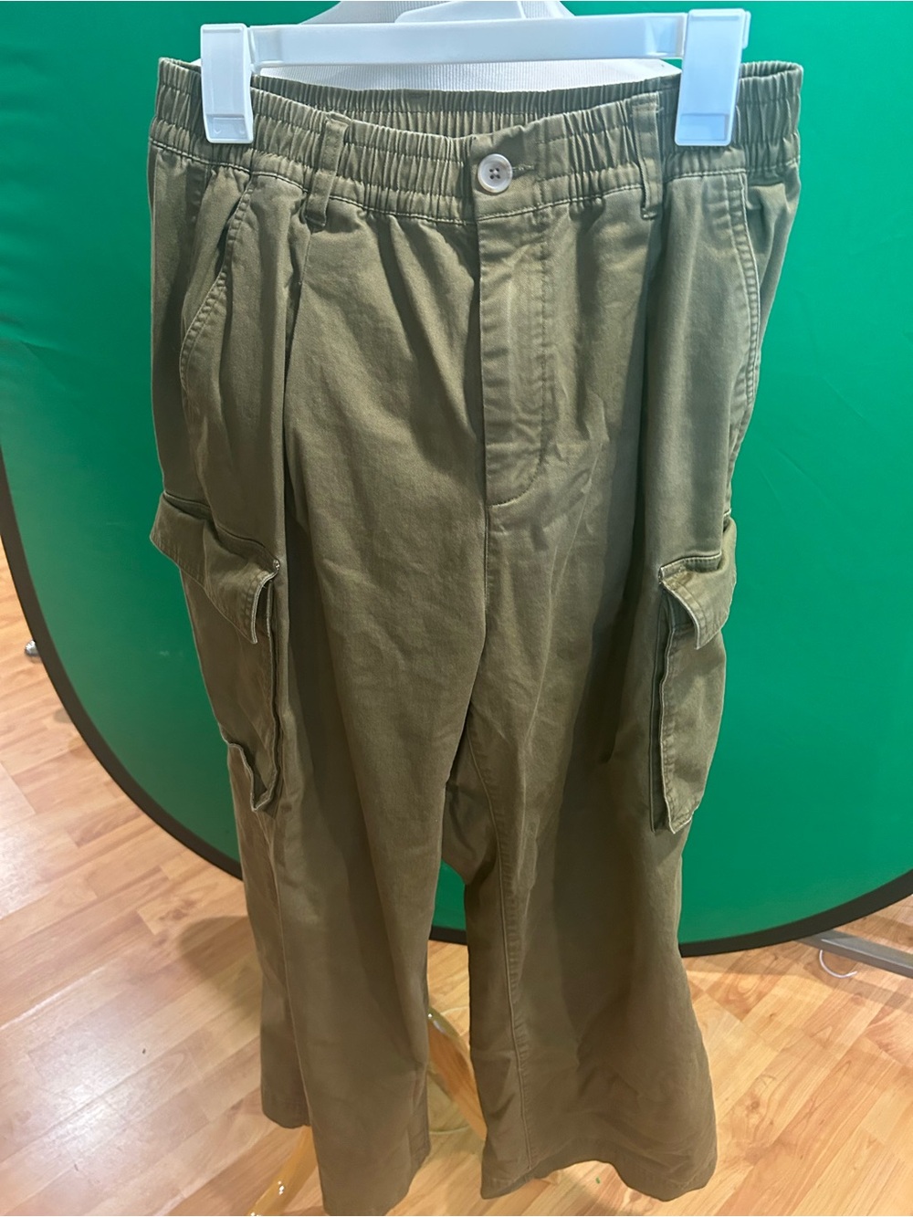 Old Navy Olive Green Cargo Pants with Elastic Waist